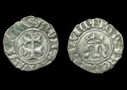 Hungary, Queen Maria, Silver Dinar, ca.1382-1395 AD